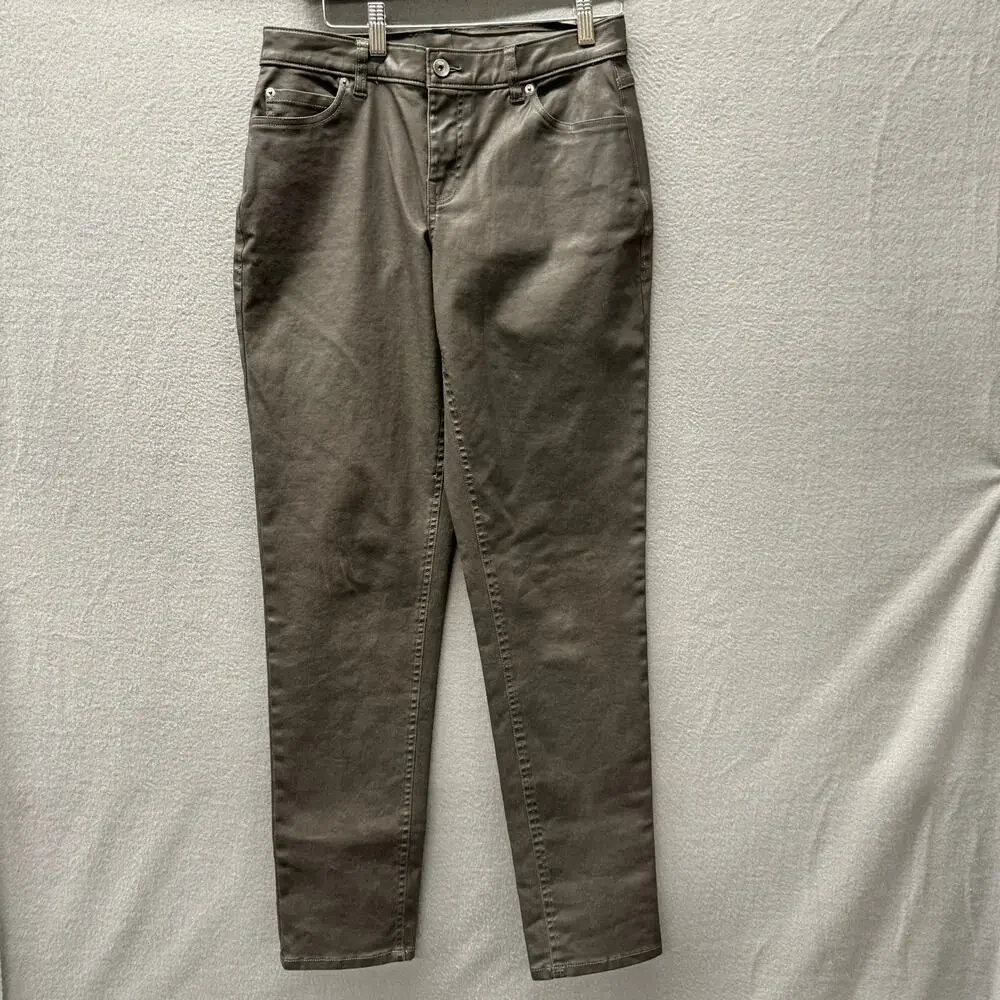 Ecru Jeans Womens 8 (30x31‎ ACTUAL) Gray Morrison Leather-Look Denim